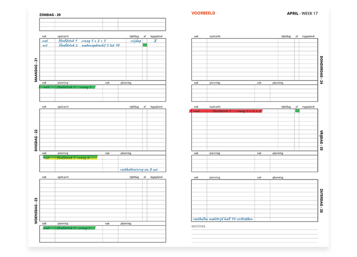 School- planagenda | EF (weekeditie zo t/m za) - Afbeelding 2